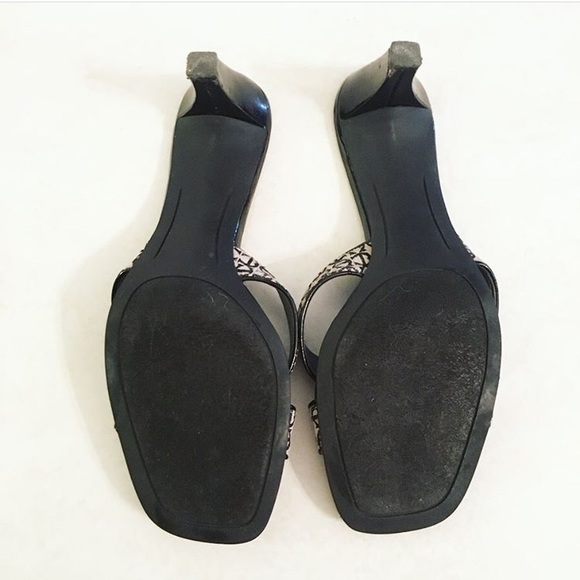 VINTAGE Etienne Aigner Black Slip On Heel Size 6.5 - Picture 3 of 8